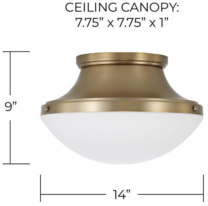 Capital Lighting Arlo 3 Light Flush 14" Aged Brass