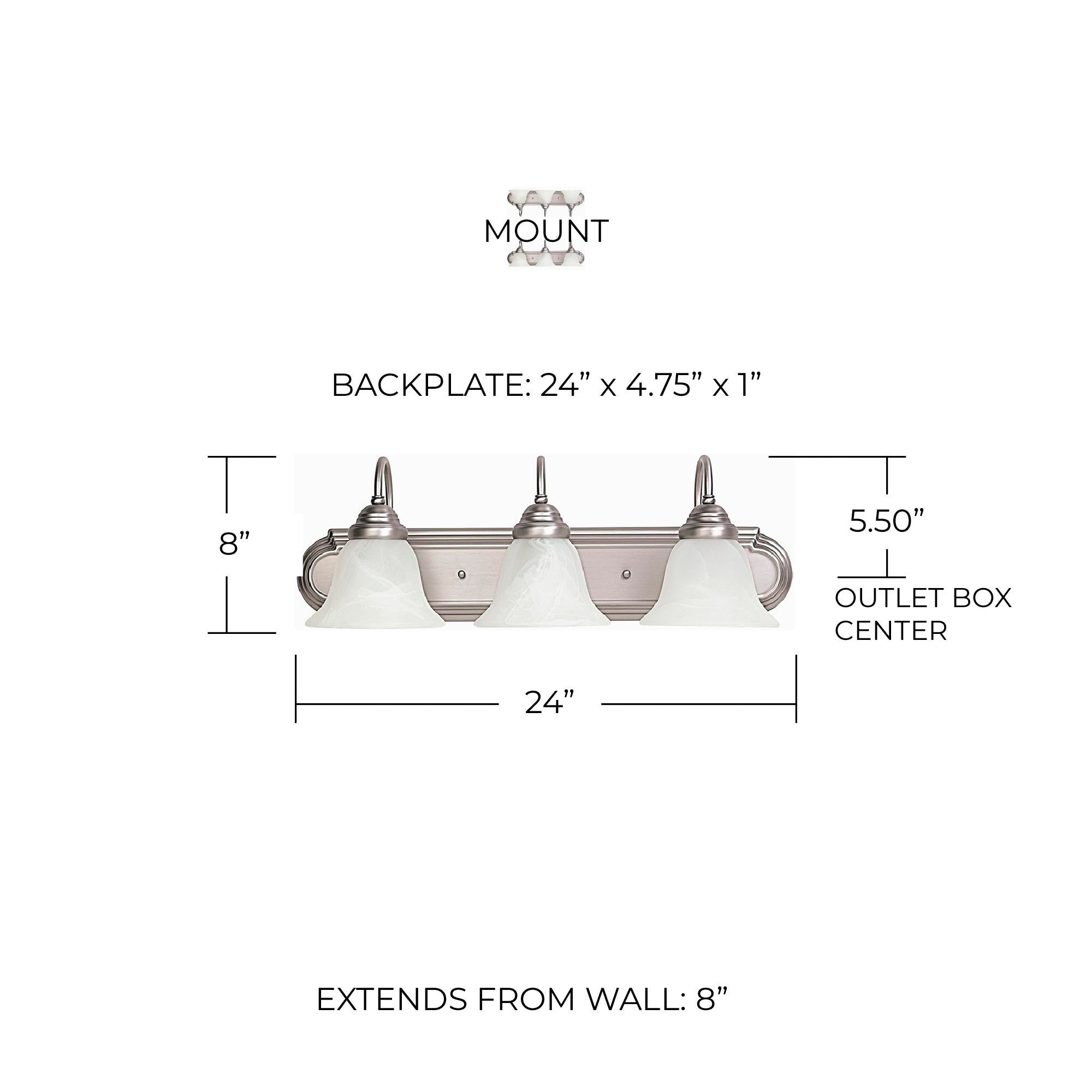 Image 2 Capital Lighting Arthur 3 Light Vanity 24" Matte Nickel more views