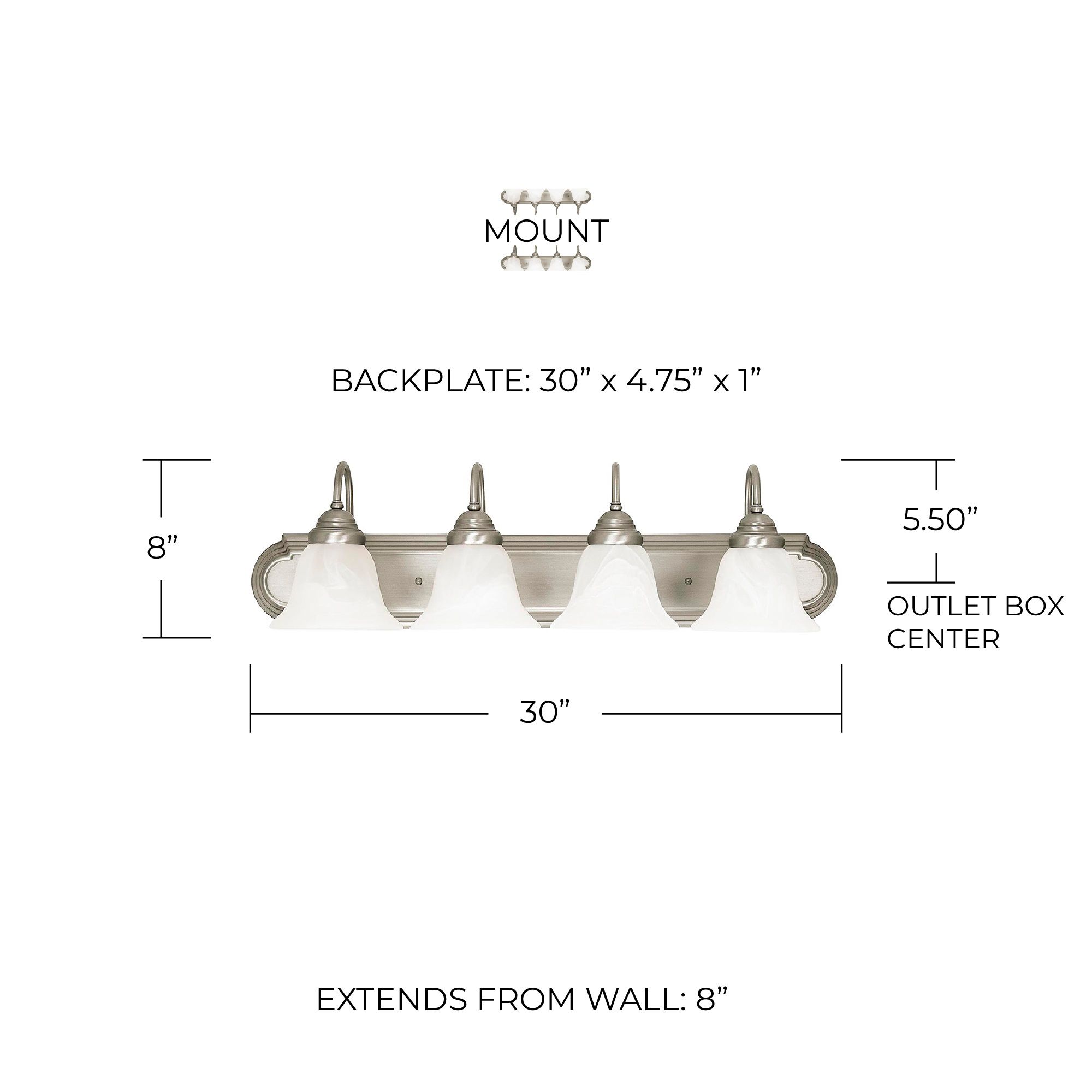 Image 2 Capital Lighting Arthur 4 Light Vanity Matte Nickel more views