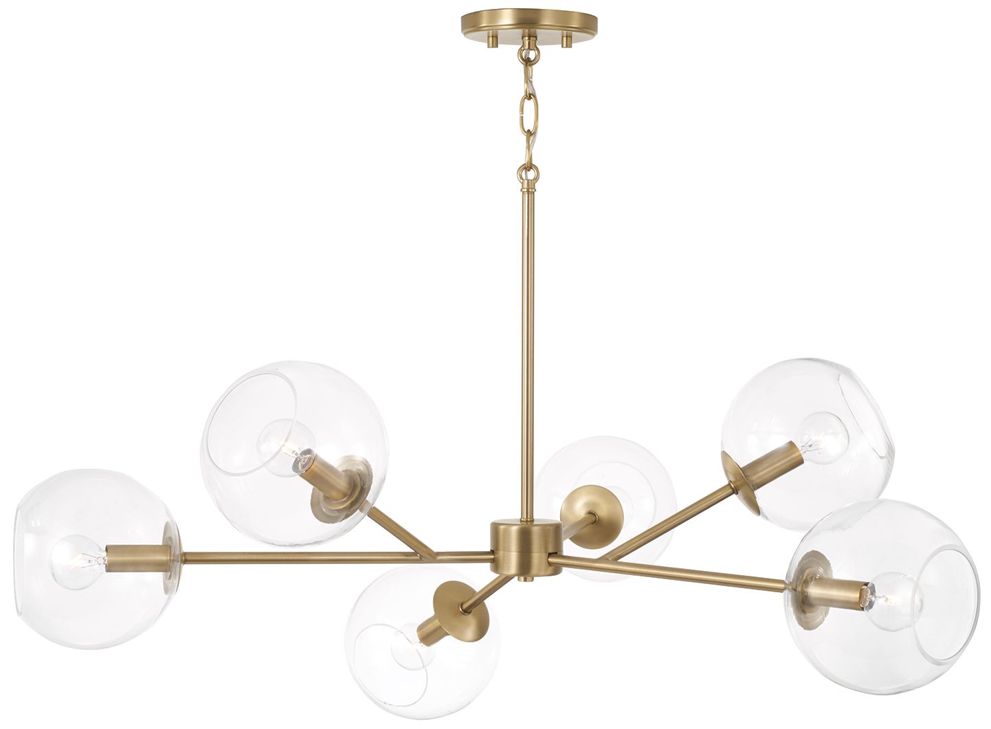 Image 4 Capital Lighting Atlas 6 Light Chandelier 38" Aged Brass more views