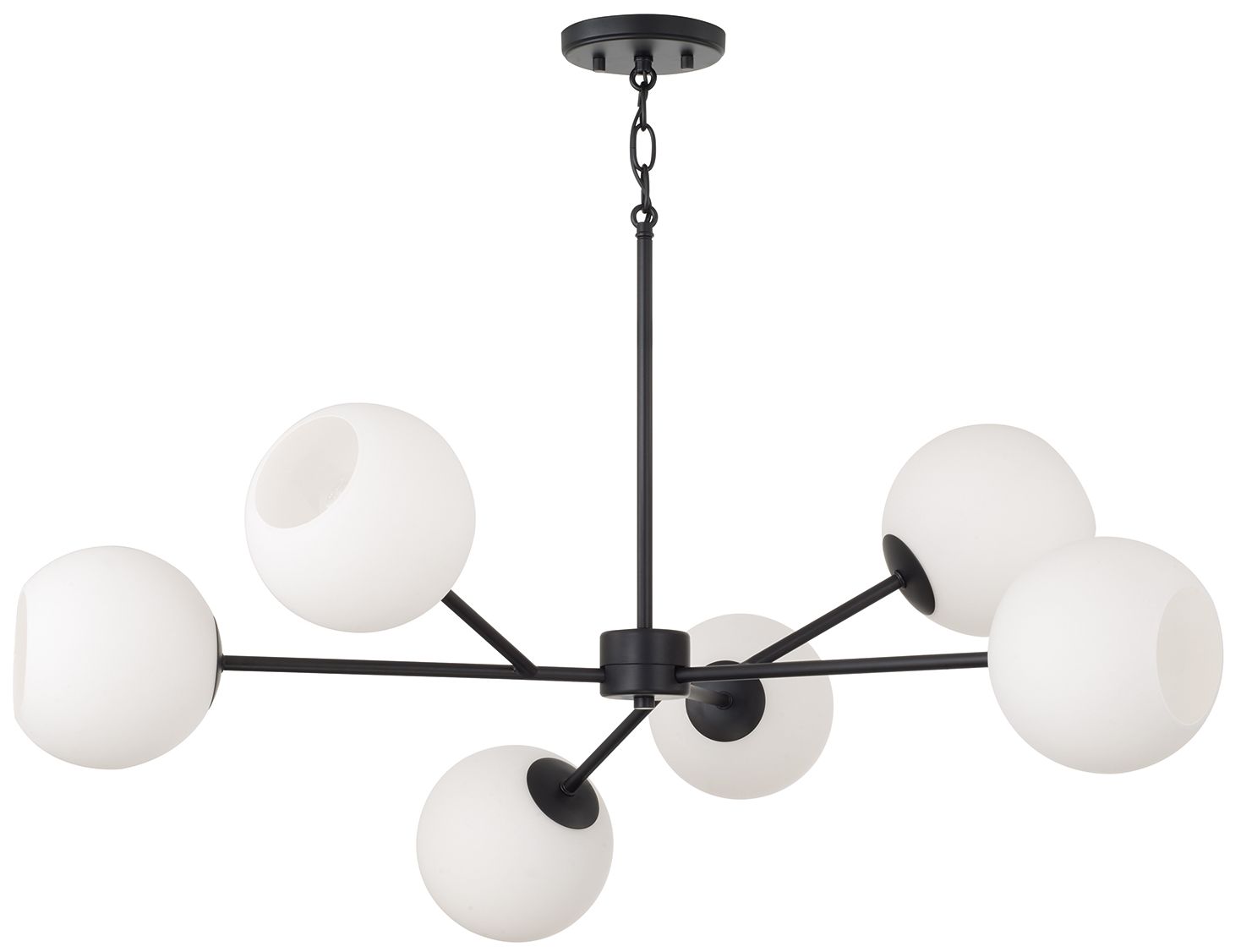 Image 2 Capital Lighting Atlas 6 Light Chandelier 38" Matte Black