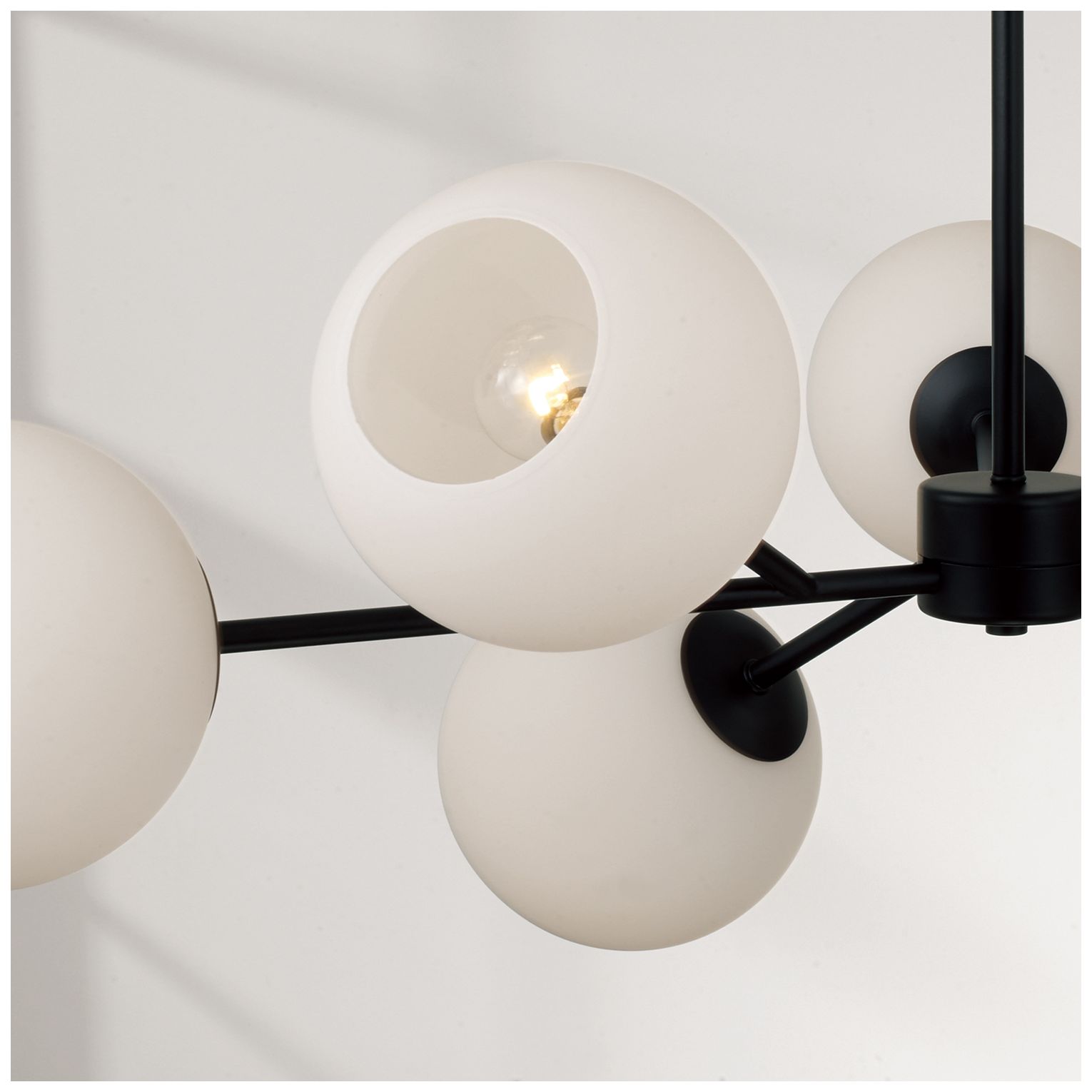 Image 3 Capital Lighting Atlas 6 Light Chandelier 38" Matte Black more views