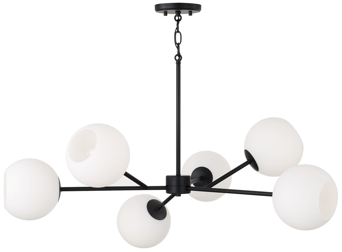 Image 4 Capital Lighting Atlas 6 Light Chandelier 38" Matte Black more views