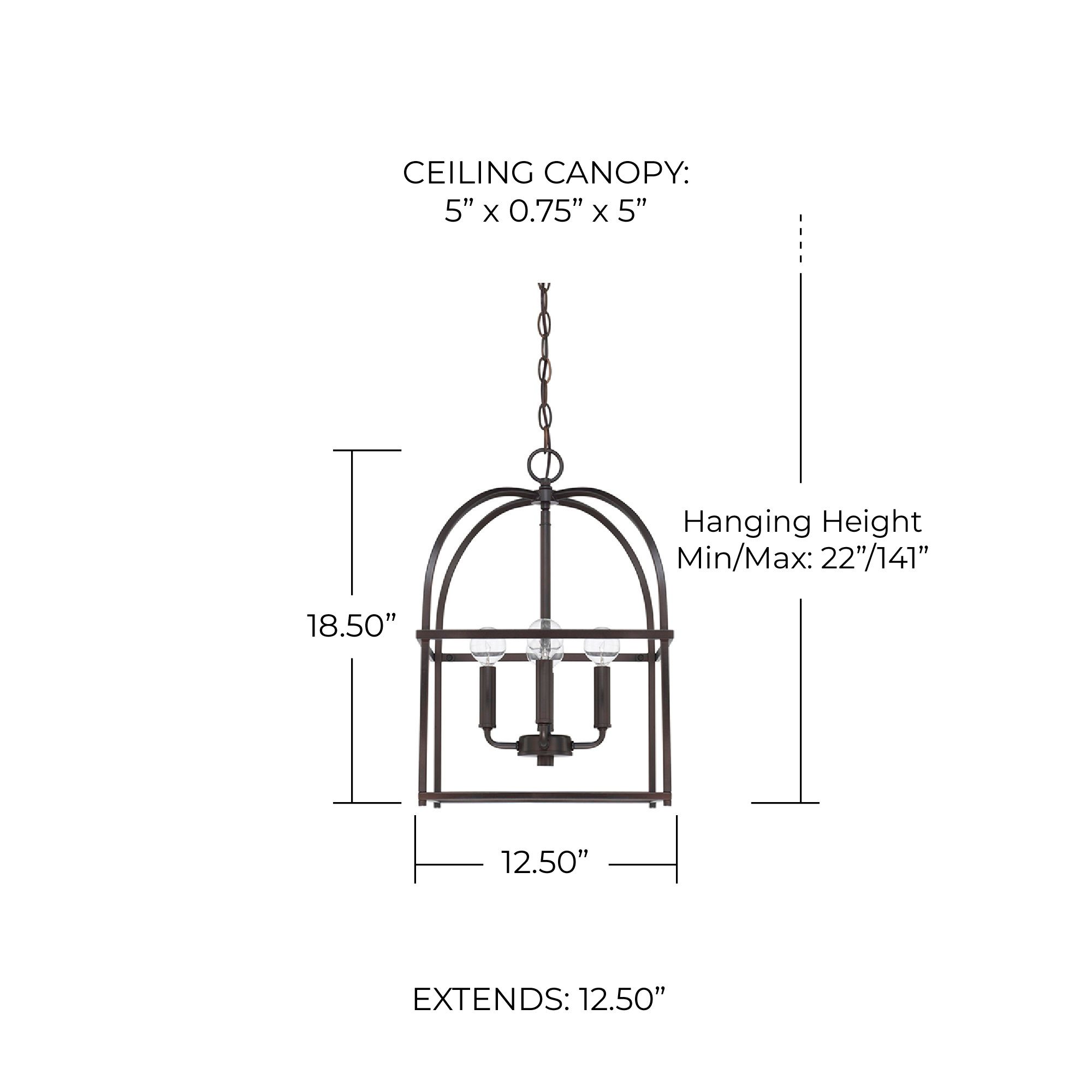 Image 3 Capital Lighting- Aubrey 12.5" 4 Light Lantern Foyer Matte Black more views