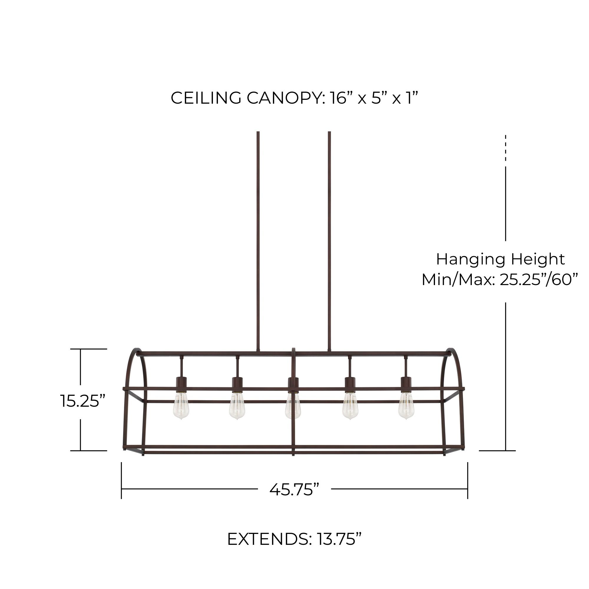 Image 2 Capital Lighting Aubrey 5 Light Dual Island Chandelier Bronze more views