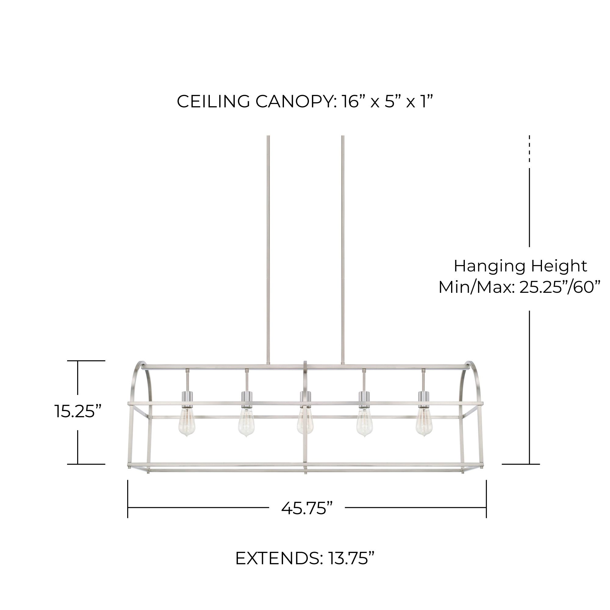 Image 2 Capital Lighting Aubrey 5 Light Dual Island Chandelier Brushed Nickel more views