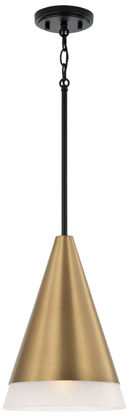 Capital Lighting Avant 1 Light Pendant 9.75" Aged Brass and Black