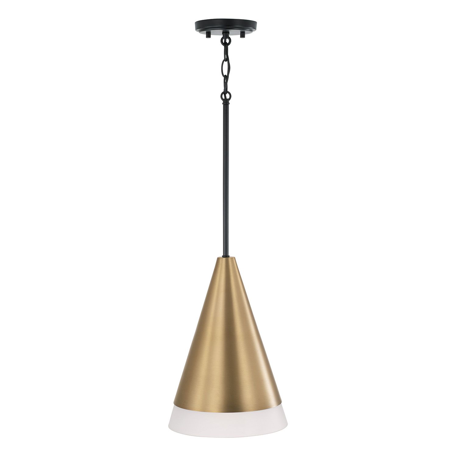 Image 6 Capital Lighting Avant 1 Light Pendant 9.75" Aged Brass and Black more views