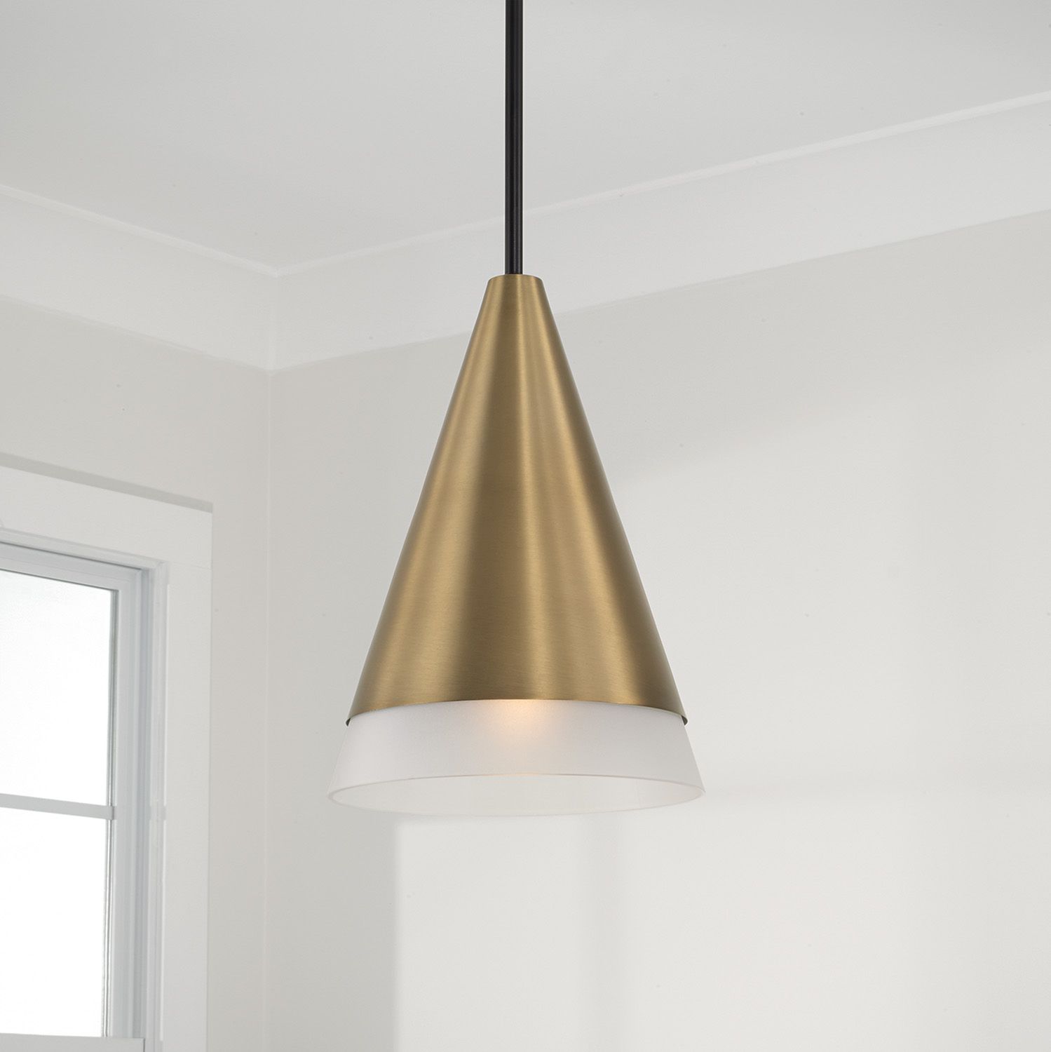 Capital Lighting Avant 1 Light Pendant 9.75" Aged Brass and Black