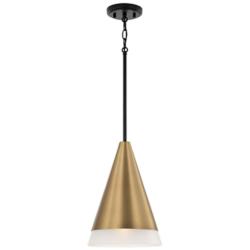 Capital Lighting Avant 1 Light Pendant Aged Brass and Black