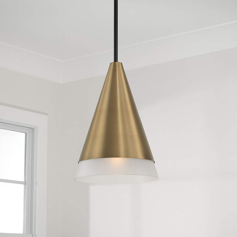 Image 1 Capital Lighting Avant 1 Light Pendant Aged Brass and Black