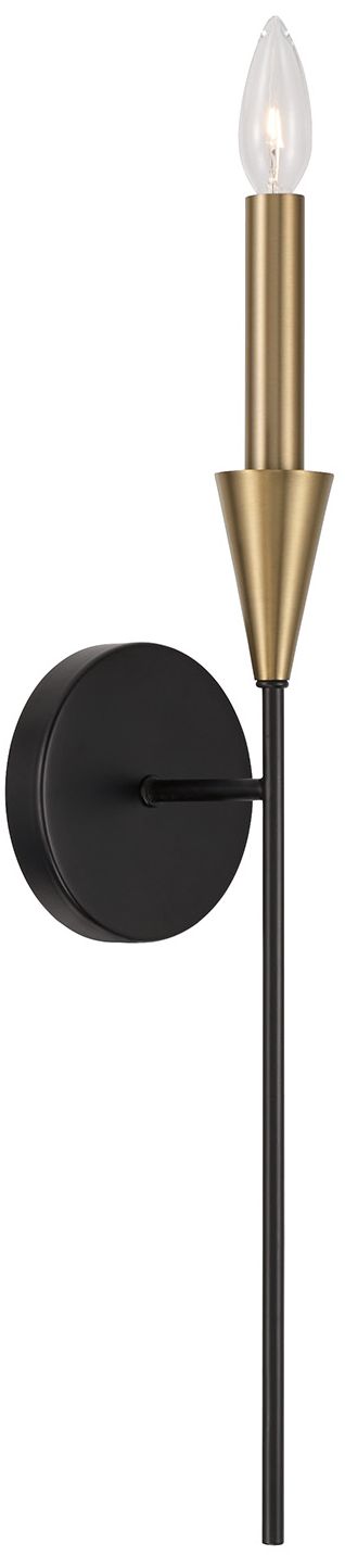 Image 2 Capital Lighting Avant 1 Light Sconce 5" Aged Brass and Black