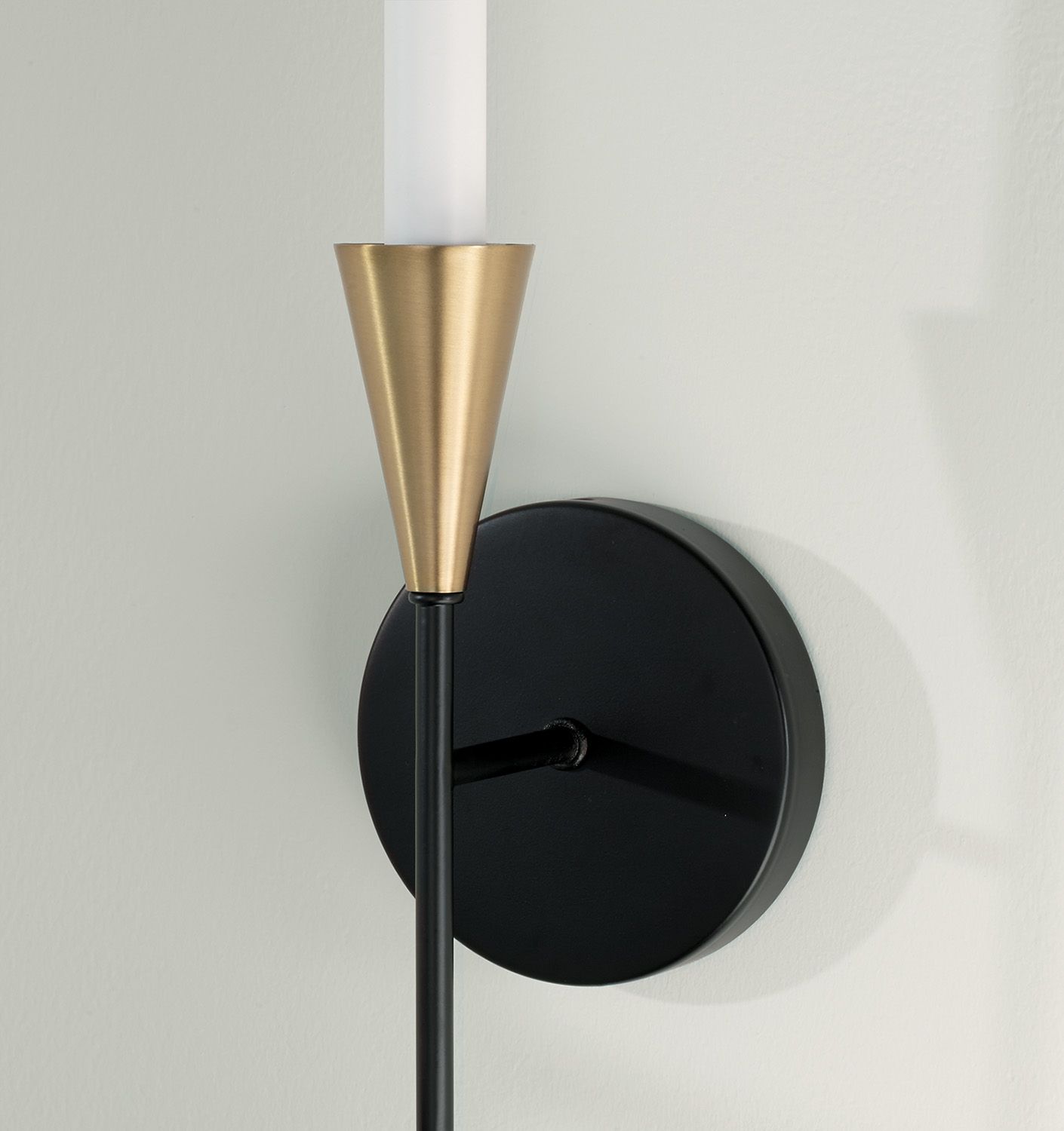 Image 6 Capital Lighting Avant 1 Light Sconce 5" Aged Brass and Black more views