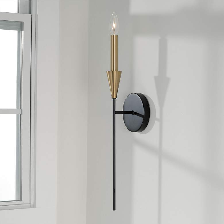 Image 1 Capital Lighting Avant 1 Light Sconce Aged Brass and Black