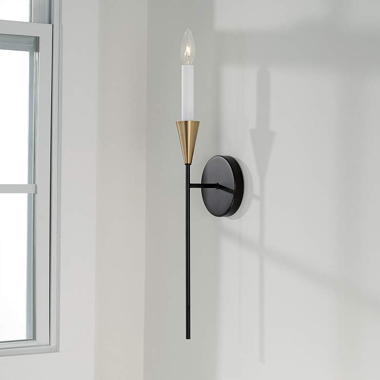 Image 3 Capital Lighting Avant 1 Light Sconce Aged Brass and Black more views