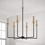 1_Capital Lighting Avant 29" Wide Aged Brass 6-Light Chandelier