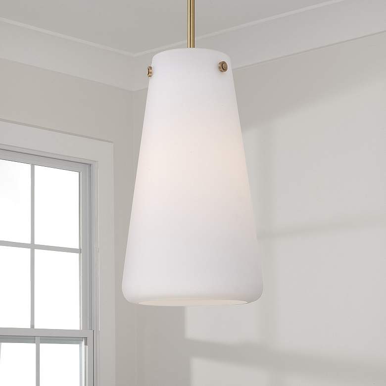 Image 1 Capital Lighting Averitt 1 Light Pendant 10" Aged Brass
