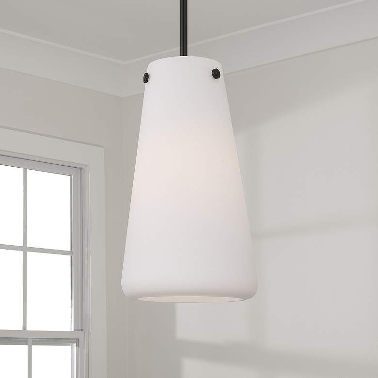 Image 1 Capital Lighting Averitt 1 Light Pendant 10" Matte Black