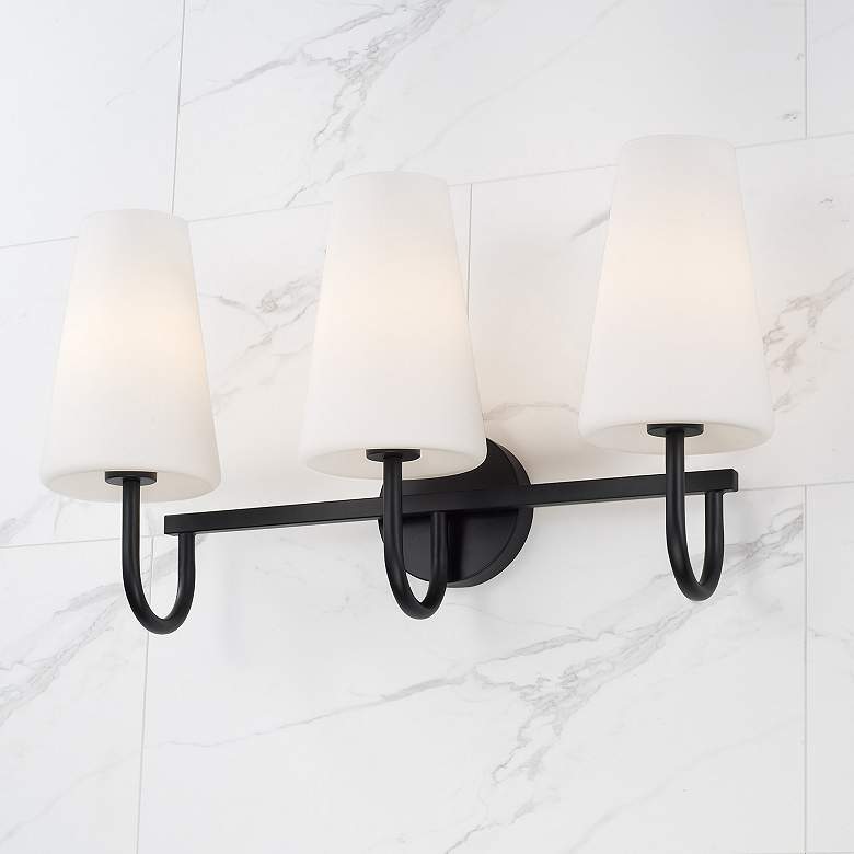 Image 1 Capital Lighting Averitt 3 Light Vanity 24" Matte Black