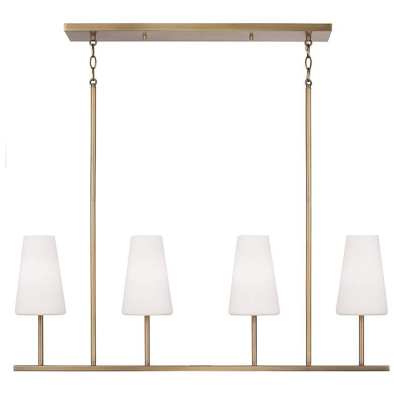 Image 2 Capital Lighting Averitt 4 Light Linear Chandelier 42" Aged Brass