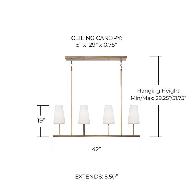Image 5 Capital Lighting Averitt 4 Light Linear Chandelier 42" Aged Brass more views