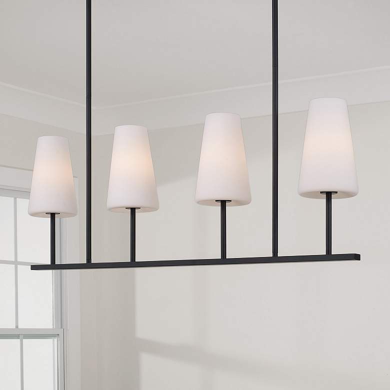 Image 1 Capital Lighting Averitt 4 Light Linear Chandelier 42" Matte Black