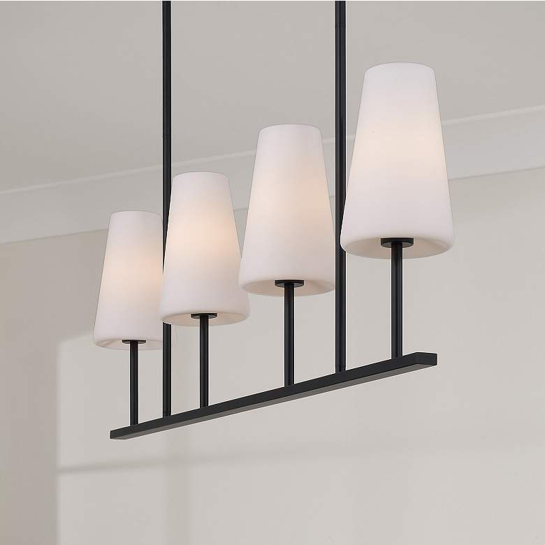Image 3 Capital Lighting Averitt 4 Light Linear Chandelier 42" Matte Black more views