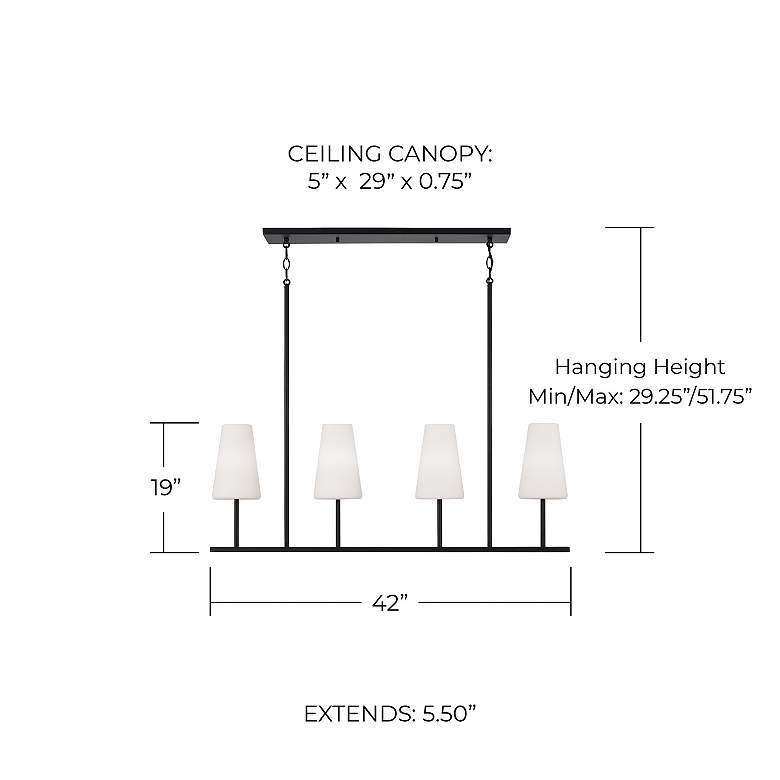 Image 5 Capital Lighting Averitt 4 Light Linear Chandelier 42" Matte Black more views