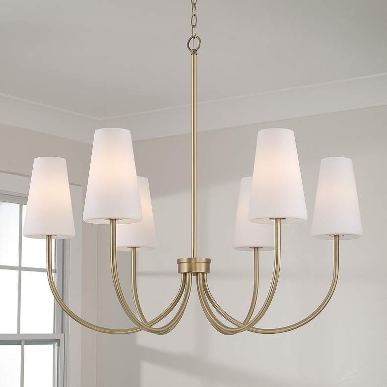 Image 1 Capital Lighting Averitt 6 Light Chandelier 37.25" Aged Brass