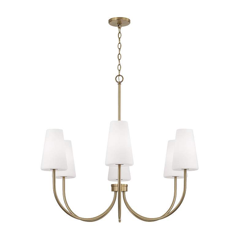 Image 4 Capital Lighting Averitt 6 Light Chandelier 37.25" Aged Brass more views