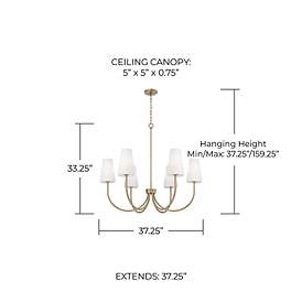Image5 of Capital Lighting Averitt 6 Light Chandelier 37.25" Aged Brass more views