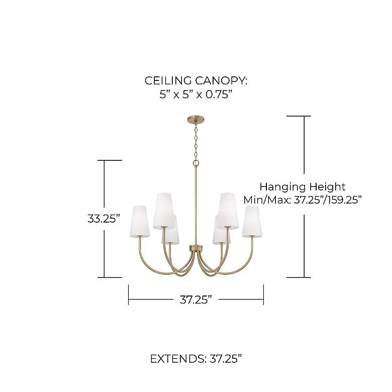 Image 5 Capital Lighting Averitt 6 Light Chandelier 37.25" Aged Brass more views