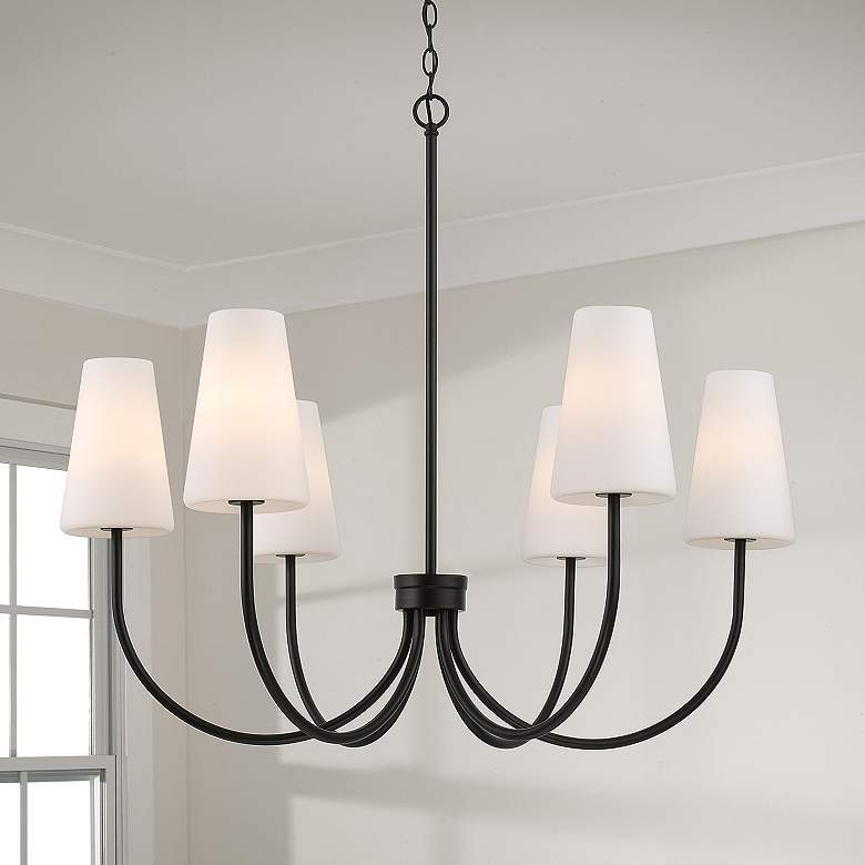 Image 1 Capital Lighting Averitt 6 Light Chandelier 37.25" Matte Black