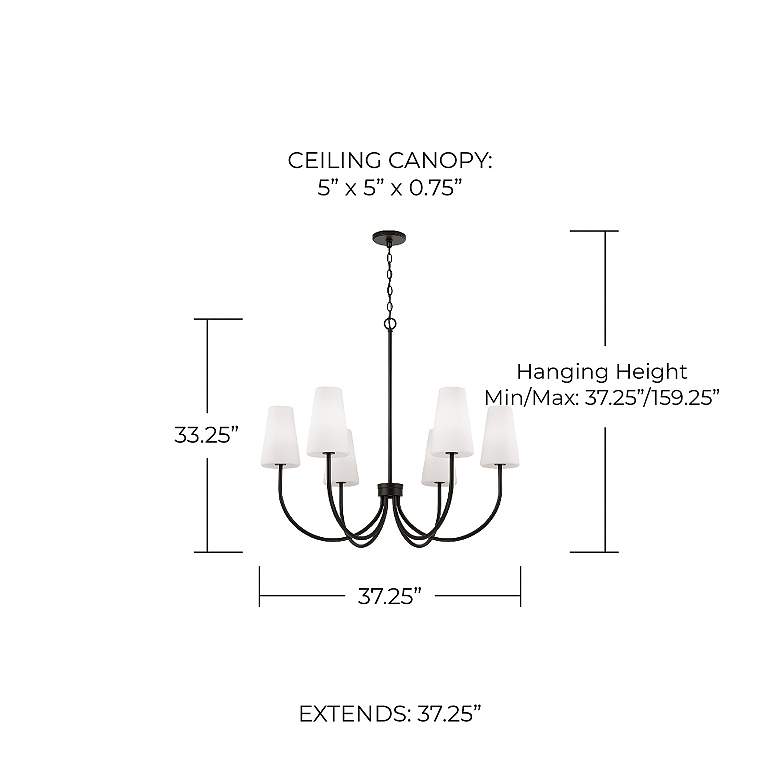 Image 6 Capital Lighting Averitt 6 Light Chandelier 37.25" Matte Black more views