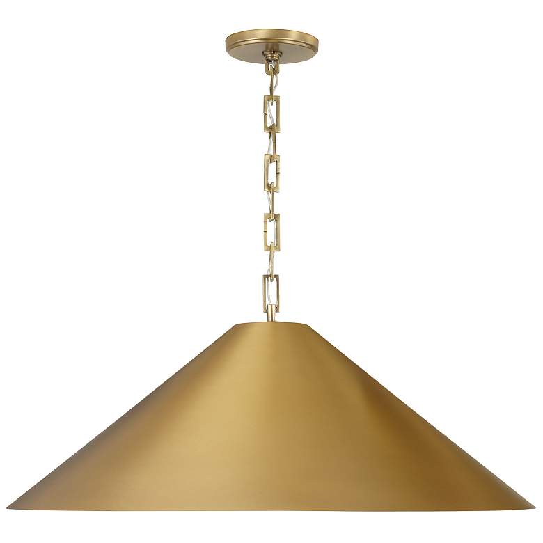 Image 1 Capital Lighting Avery 1 Light Pendant 28" Aged Brass