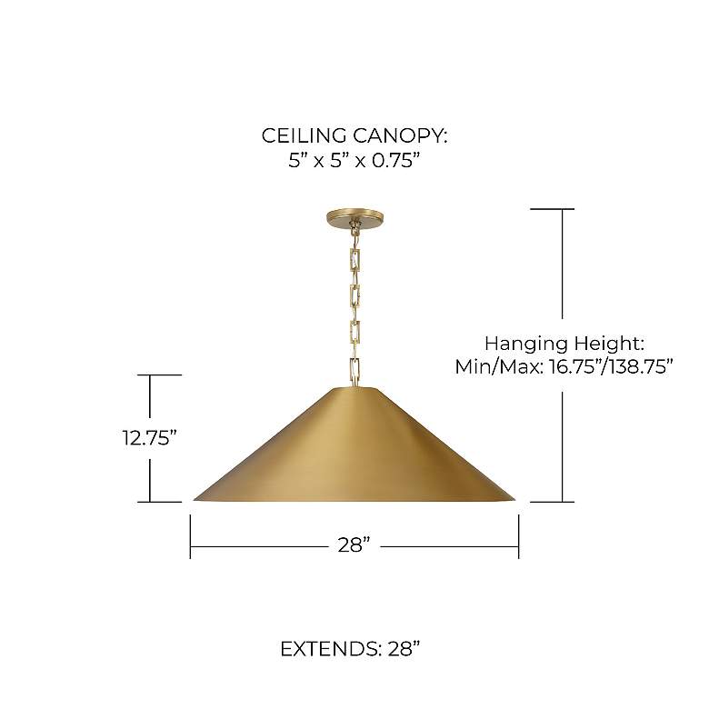 Image 6 Capital Lighting Avery 1 Light Pendant 28" Aged Brass more views