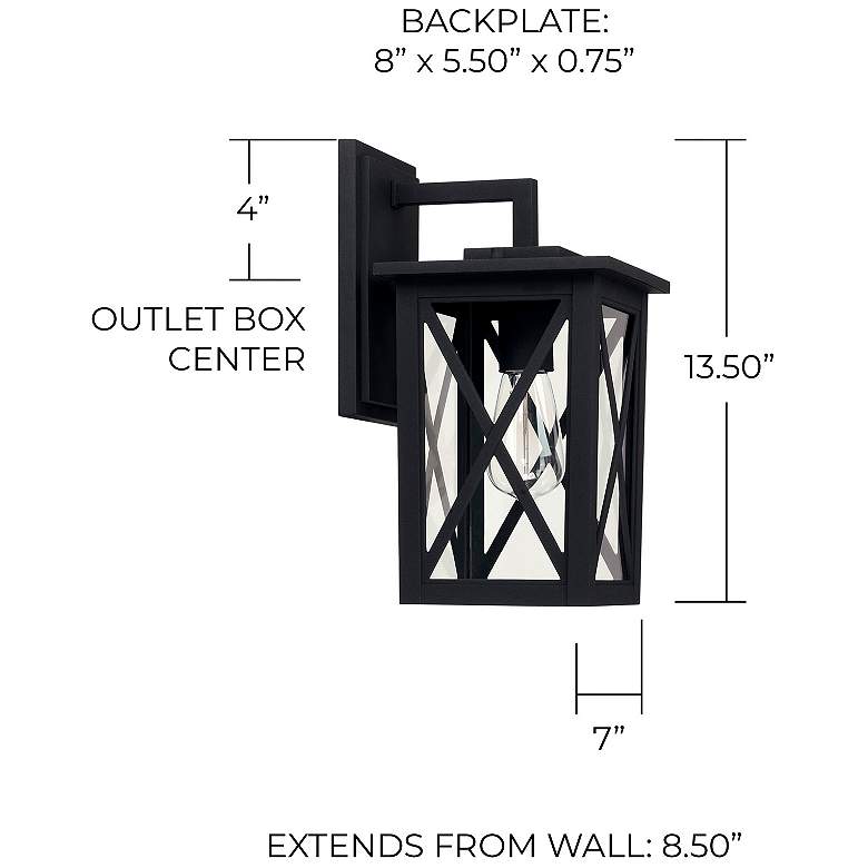 Image 2 Capital Lighting Avondale 1 Light Outdoor Wall-Lantern Black more views