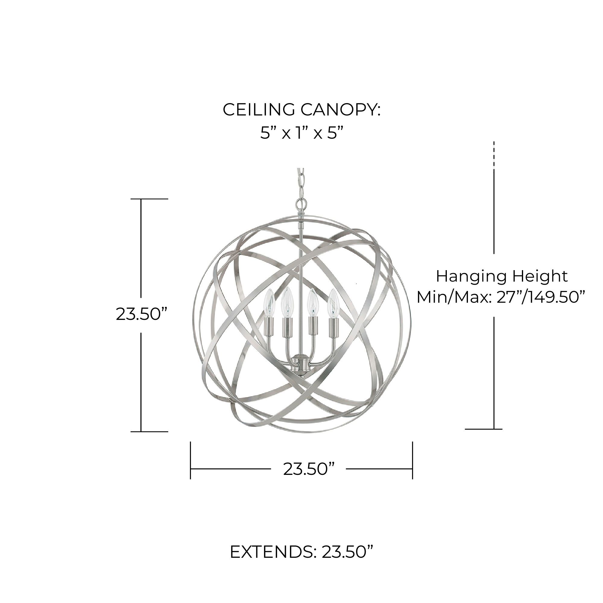 Image 2 Capital Lighting Axis 4 Light Pendant Brushed Nickel more views