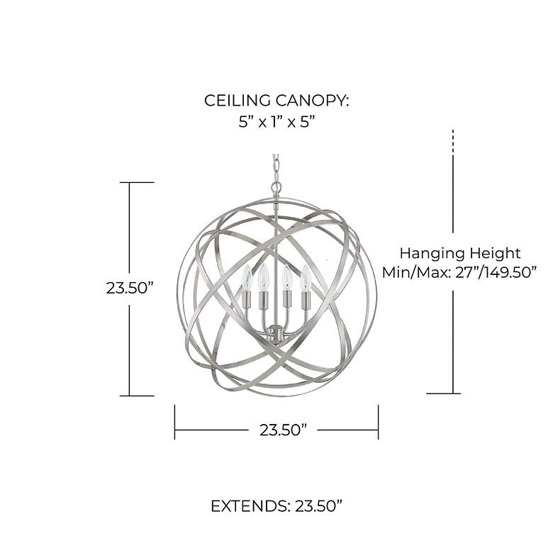 Image 2 Capital Lighting Axis 4 Light Pendant Brushed Nickel more views
