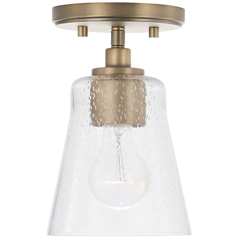 Image 1 Capital Lighting- Baker 1-Light Mini Dual Mount Pendant- Aged Brass