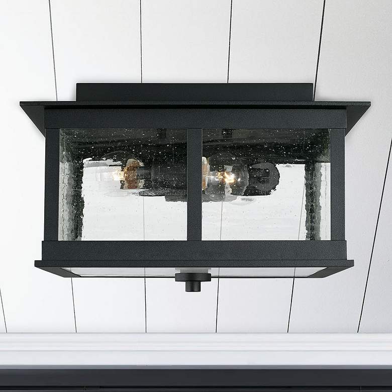 Image 1 Capital Lighting Barrett 3 Light Outdoor Flush mount Black