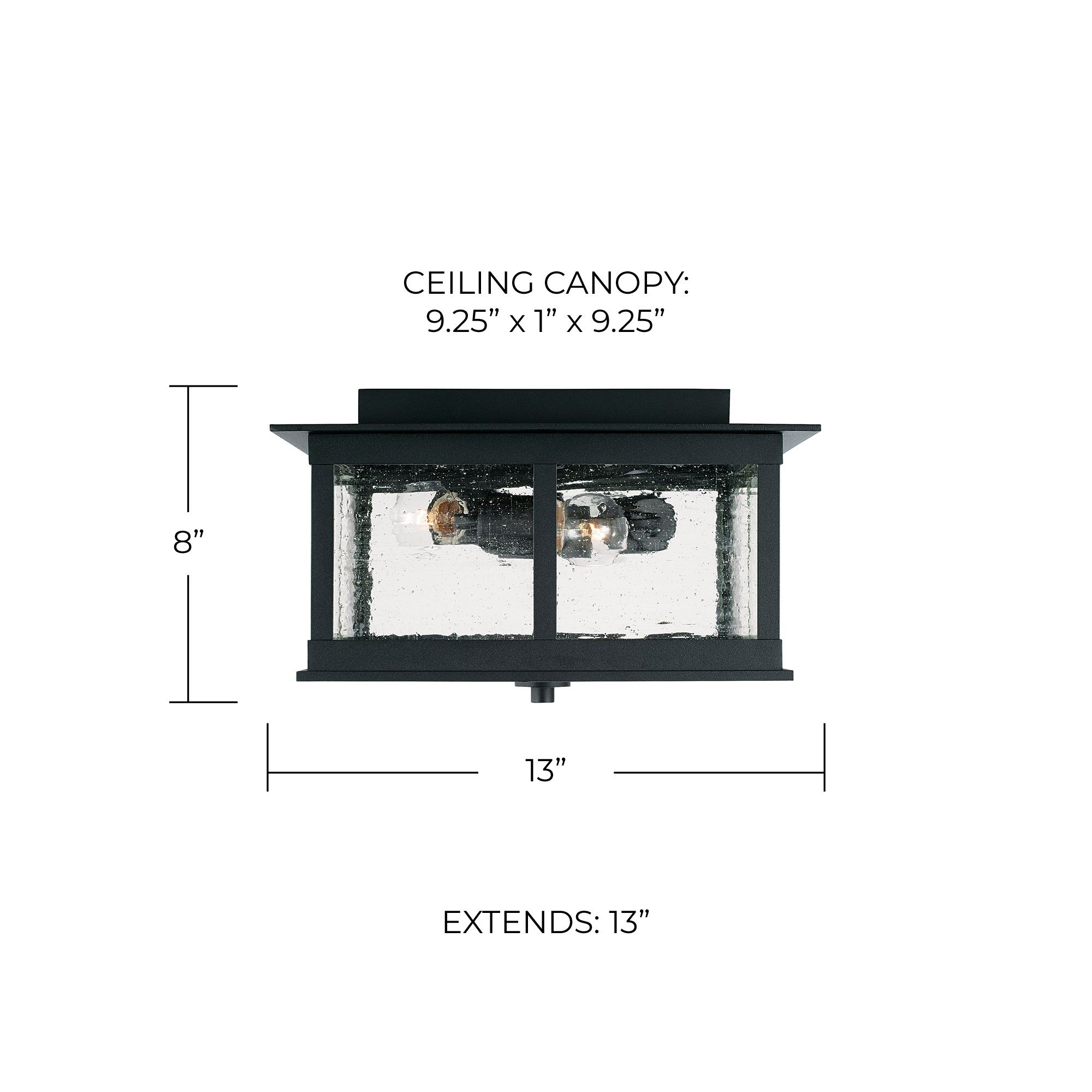 Image 5 Capital Lighting Barrett 3 Light Outdoor Flush mount Black more views