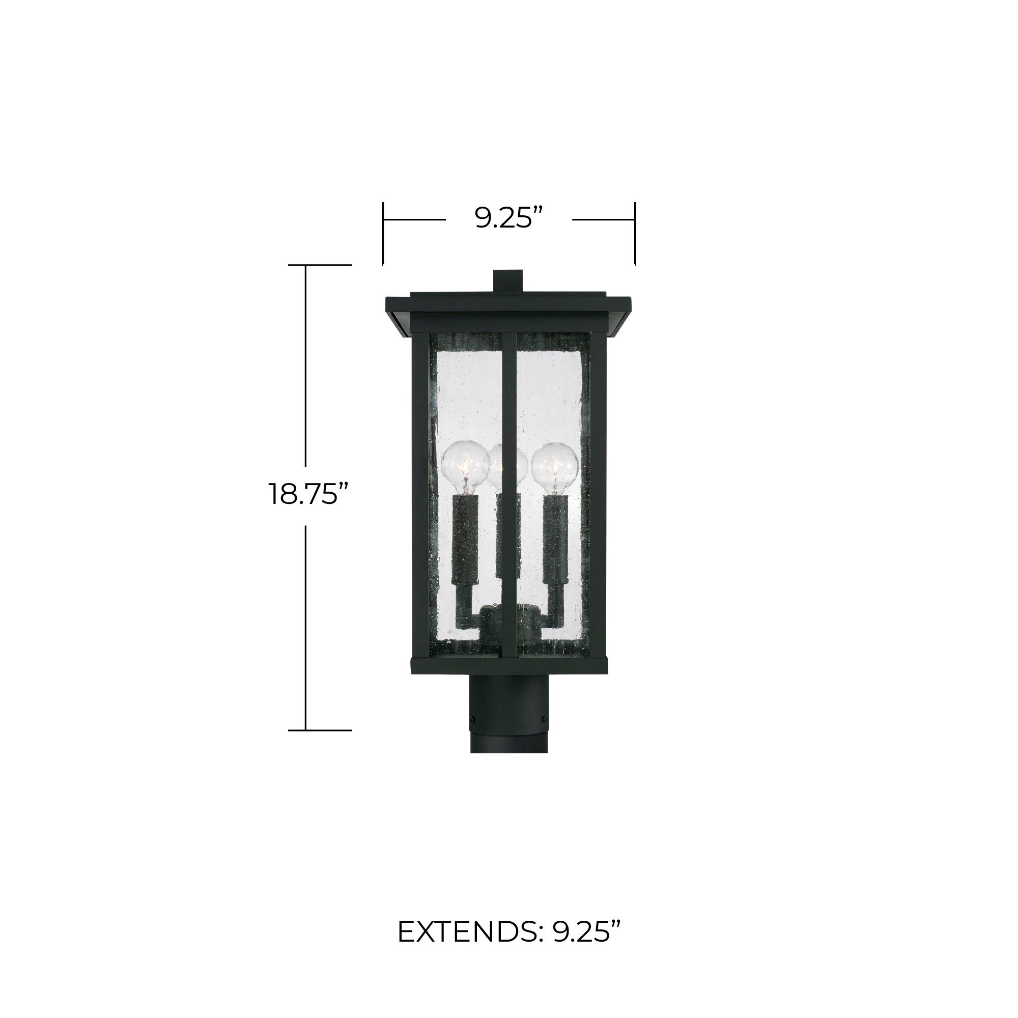 Capital Lighting Barrett 3 Light Outdoor Post-Lantern Black