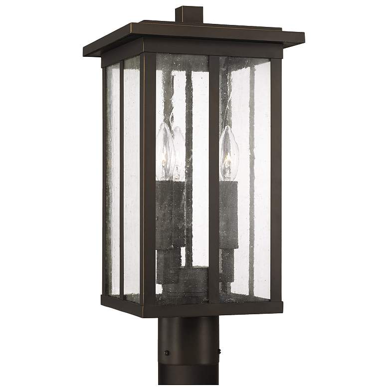 Image 1 Capital Lighting Barrett 3 Light Outdoor Post-Lantern Oiled Bronze