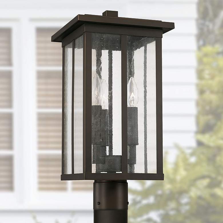 Image 1 Capital Lighting Barrett 3 Light Outdoor Post-Lantern Oiled Bronze