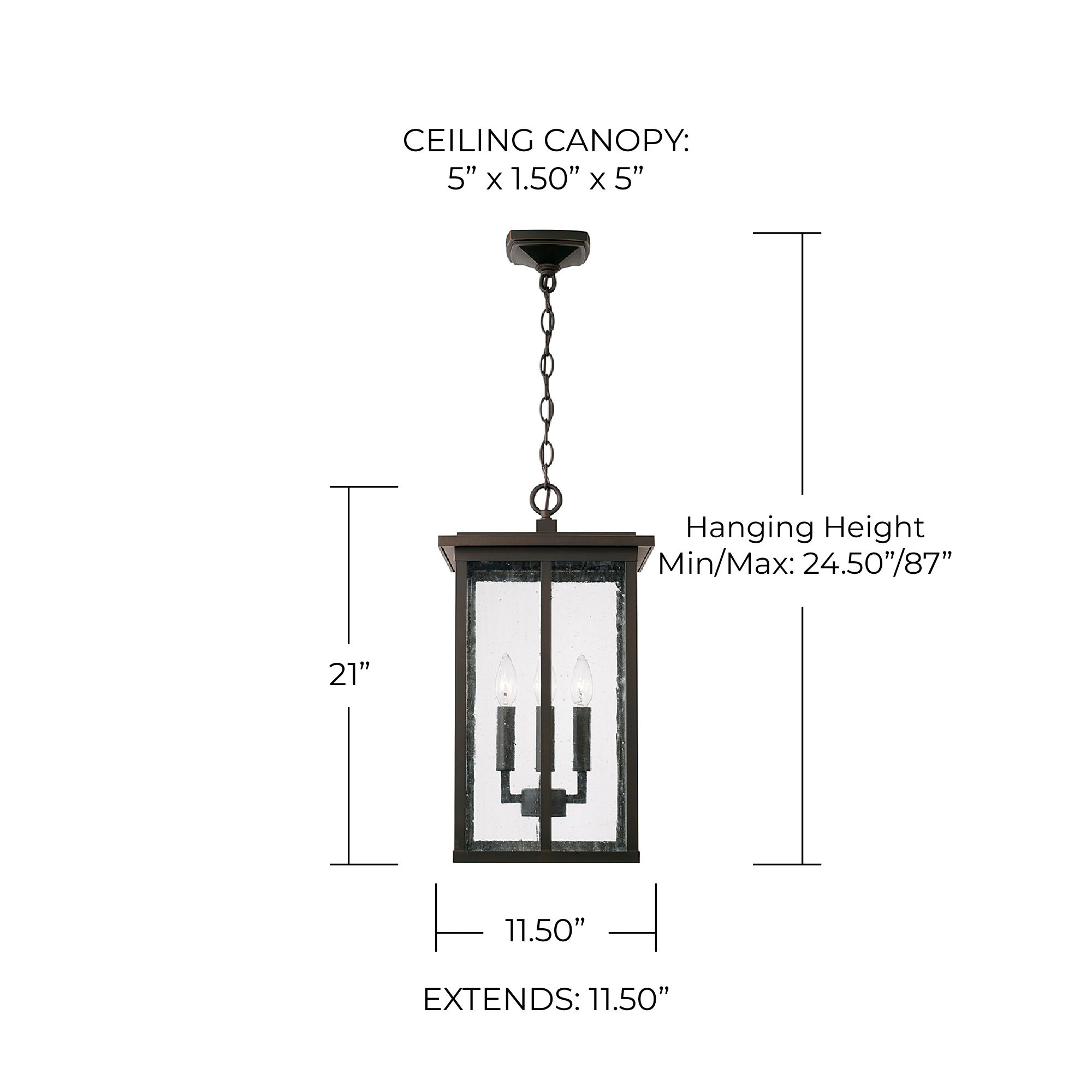 Image 5 Capital Lighting Barrett 4 Light Outdoor Hanging lantern 11.5" Oiled Bronze more views