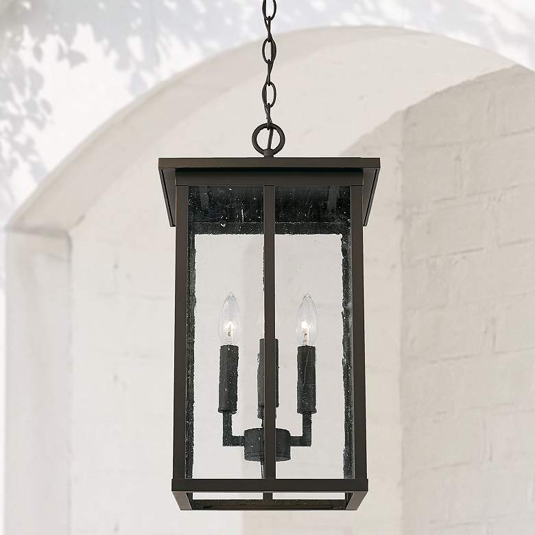 Image 1 Capital Lighting Barrett 4 Light Outdoor Hanging-Lantern Oiled Bronze