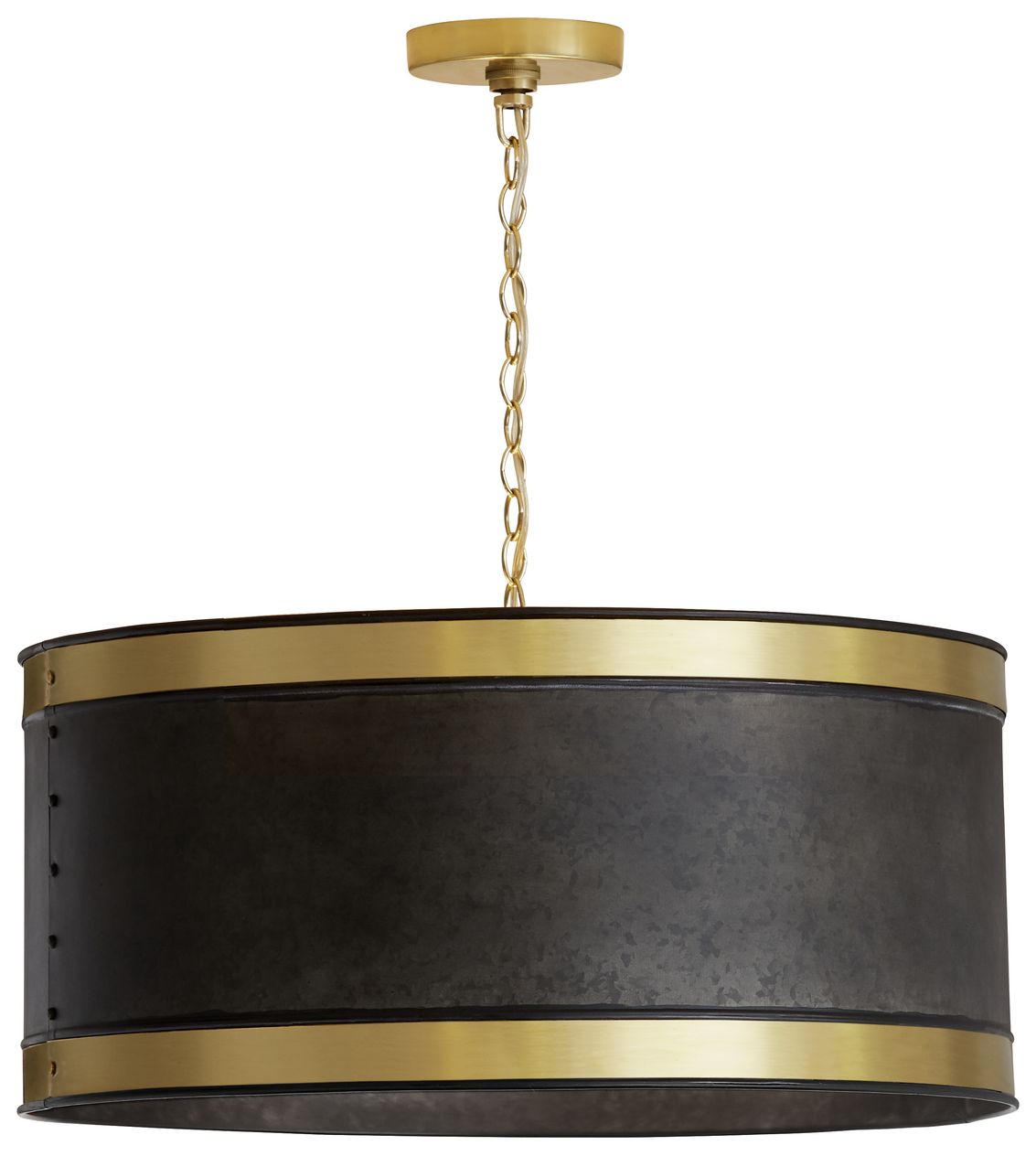 Image 2 Capital Lighting Barrow 4 Light Pendant 24" Galvanized Black and True Brass