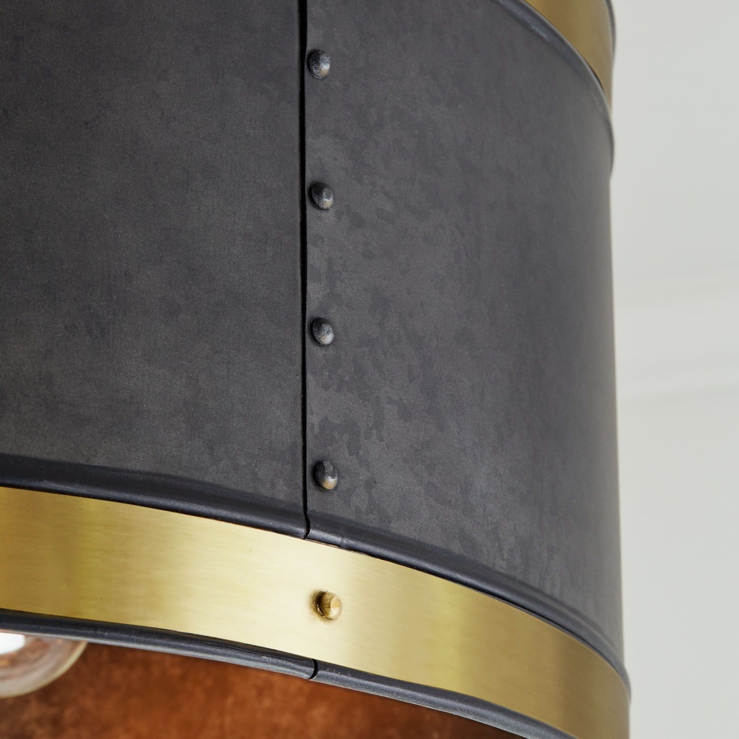 Image 4 Capital Lighting Barrow 4 Light Pendant 24" Galvanized Black and True Brass more views