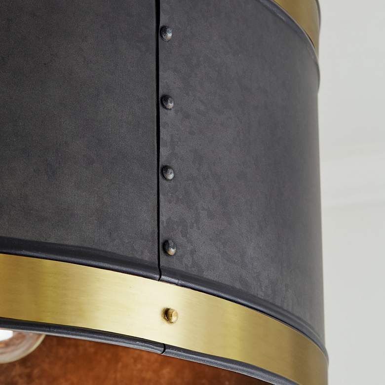 Image 3 Capital Lighting Barrow 4 Light Pendant Galvanized Black and True Brass more views